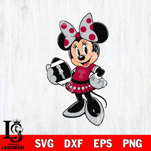 Temple Owls Minnie Mouse Svg Eps Dxf Png File, NCAA svg, Digital Download, Instant Download