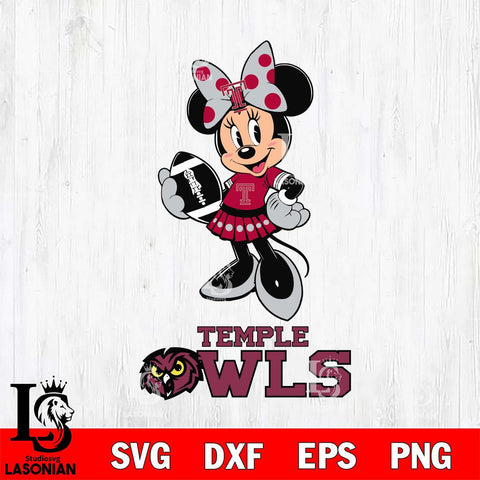 Temple Owls Minnie Mouse, Svg Eps Dxf Png File, Digital Download