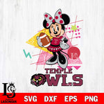 Temple Owls Minnie Mouse Sport SVG DXF EPS PNG FILE, NCAA File Cut,Digital Download,Instant Download