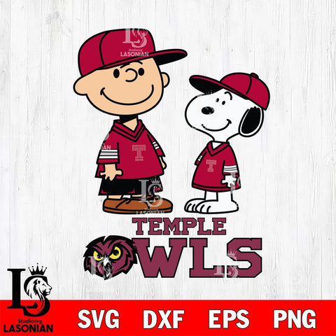 Temple Owls Peanuts Snoopy Football SVG DXF EPS PNG FILE,Snoopy File Cut, NCAA Digital Download,Instant Download,Christmas Silhouette