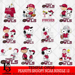 Temple Owls Peanuts Snoopy Player NCAA Bundle 12 SVG DXF EPS PNG FILE,Snoopy File Cut, bundle NCAA Digital Download,Instant Download, Silhouette