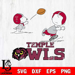 Temple Owls Peanuts play football SVG DXF EPS PNG FILE,Snoopy File Cut, NCAA Digital Download,Instant Download,Christmas Silhouette