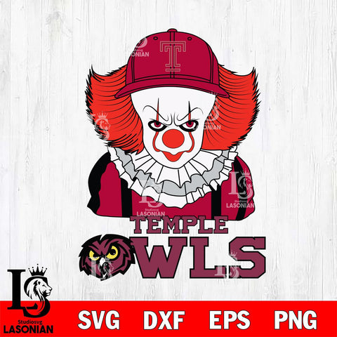 Temple Owls Pennywise Horror Sport 10 Svg Eps Dxf Png File, Digital Download