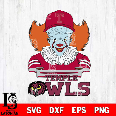 Temple Owls Pennywise Horror Sport 2 Svg Eps Dxf Png File, Digital Download