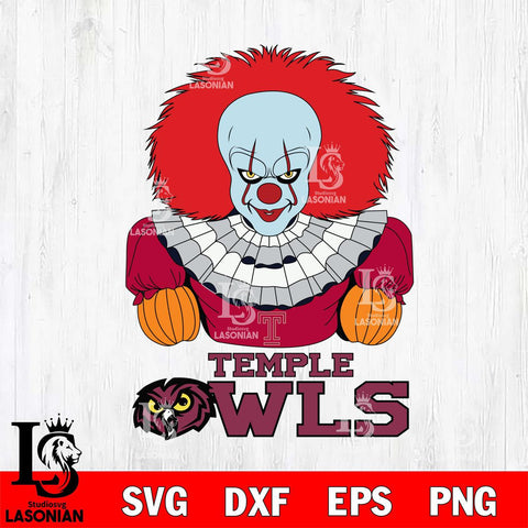Temple Owls Pennywise Horror Sport 3 Svg Eps Dxf Png File, Digital Download