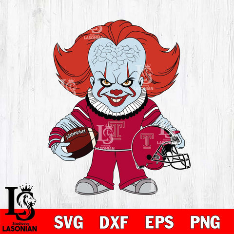 Temple Owls Pennywise Horror Sport Svg Eps Dxf Png File, Digital Download