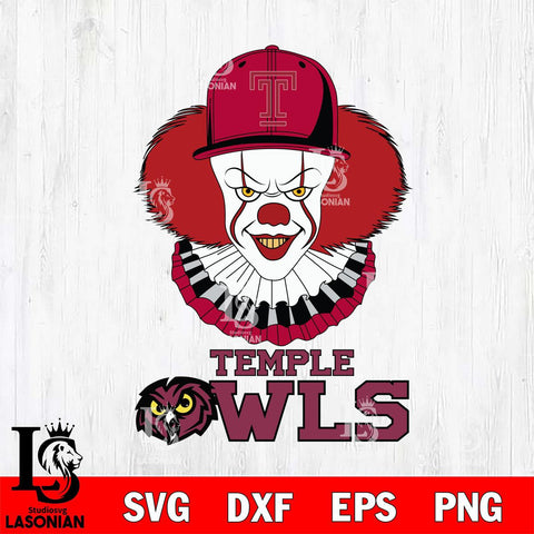Temple Owls Pennywise Horror Sport 4 Svg Eps Dxf Png File, Digital Download