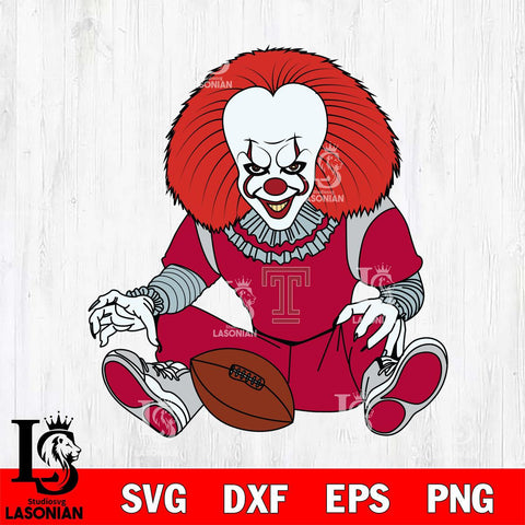 Temple Owls Pennywise Horror Sport 6 Svg Eps Dxf Png File, Digital Download
