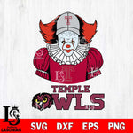 Temple Owls Pennywise Horror Sport 7 Svg Eps Dxf Png File, Digital Download