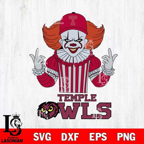 Temple Owls Pennywise Horror Sport 8 Svg Eps Dxf Png File, Digital Download