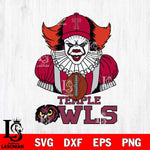 Temple Owls Pennywise Horror Sport 9 Svg Eps Dxf Png File, Digital Download