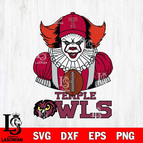 Temple Owls Pennywise Horror Sport 9 Svg Eps Dxf Png File, Digital Download