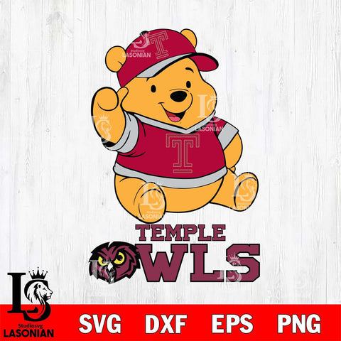 Temple Owls Pooh Bear Disney, Svg Eps Dxf Png File, Digital Download