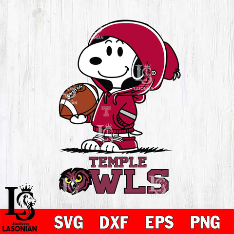 Temple Owls Snoopy Football Svg Eps Dxf Png File, NCAA svg , Digital Download , Instant Download, Cricut File
