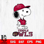 Temple Owls Snoopy Football sport SVG DXF EPS PNG FILE,Snoopy File Cut, NCAA Digital Download,Instant Download,Christmas Silhouette
