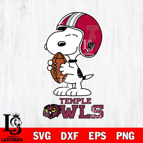 Temple Owls Snoopy Rugby Svg Eps Dxf Png File, NCAA svg , Digital Download , Instant Download, Cricut File