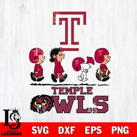Temple Owls Snoopy Sport 12 Svg Eps Dxf Png File, Digital Download
