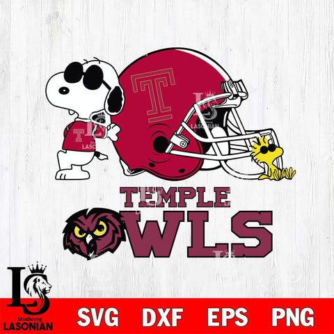 Temple Owls Snoopy Sport 2 Svg Eps Dxf Png File, Digital Download
