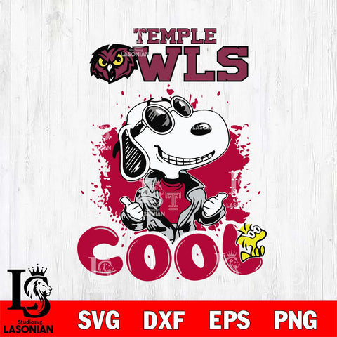Temple Owls Snoopy Sport 7 Svg Eps Dxf Png File, Digital Download