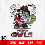 Temple Owls Stitch Freddy Krueger Halloween Svg Eps Dxf Png File, Digital Download, Instant Download