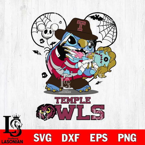Temple Owls Stitch Freddy Krueger Halloween Svg Eps Dxf Png File, Digital Download, Instant Download