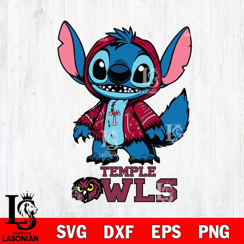 Temple Owls Stitch Halloween Svg Eps Dxf Png File, NCAA svg, Digital Download, Instant Download
