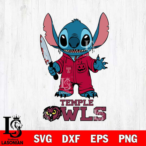 Temple Owls Stitch Horror 2 Svg Eps Dxf Png File, NCAA svg, Digital Download, Instant Download
