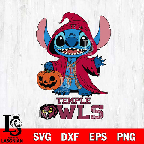 Temple Owls Stitch Horror Svg Eps Dxf Png File, NCAA svg, Digital Download, Instant Download