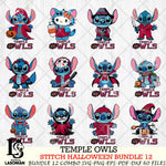 Temple Owls Stitch Horror Bundle 12 SVG Svg Eps Dxf Png File, NCAA svg, Digital Download, Instant Download