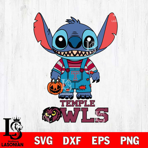 Temple Owls Stitch Horror Halloween Svg Eps Dxf Png File, NCAA svg, Digital Download, Instant Download