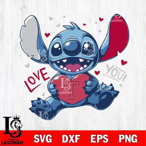 Temple Owls Stitch Love Svg Eps Dxf Png File, NCAA svg, Digital Download, Instant Download