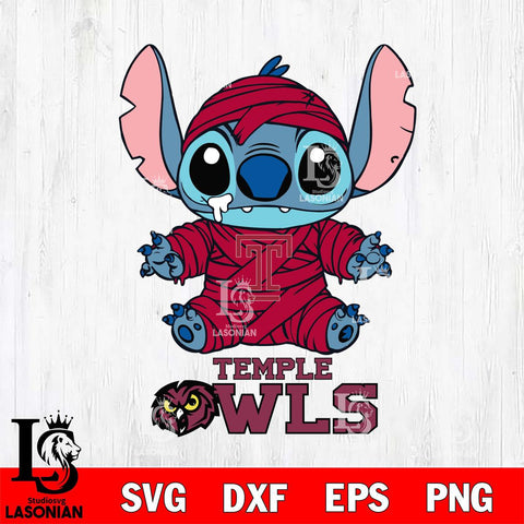 Temple Owls Stitch Mummy Svg Eps Dxf Png File, NCAA svg, Digital Download, Instant Download