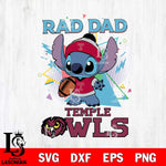 Temple Owls Stitch Rad Dad SVG DXF EPS PNG FILE, NCAA File Cut,Digital Download,Instant Download