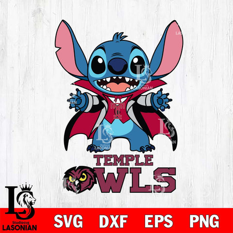 Temple Owls Stitch Vampire halloween Svg Eps Dxf Png File, NCAA svg, Digital Download, Instant Download