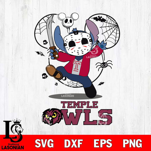 Temple Owls Stitch jason voorhees Halloween Svg Eps Dxf Png File, Digital Download, Instant Download