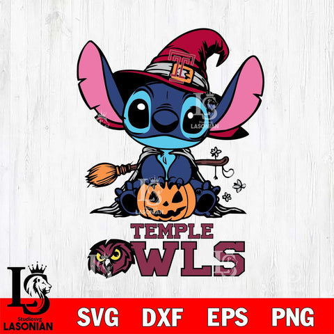 Temple Owls Stitch witch Svg Eps Dxf Png File, NCAA svg, Digital Download, Instant Download
