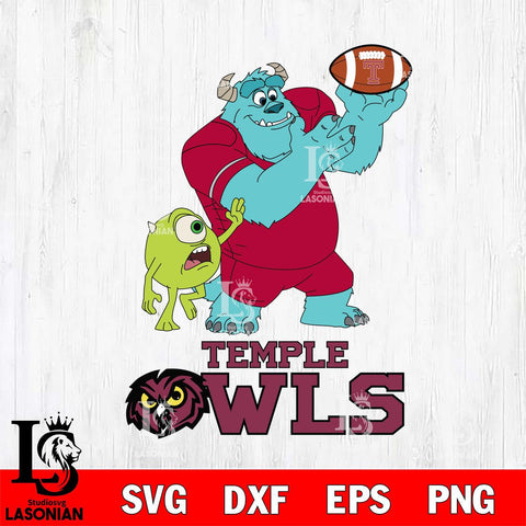 Temple Owls Sully & Mike Football Cricut,Christmas SVG DXF EPS PNG FILE, NCAA Digital Download,Instant Download, Silhouette