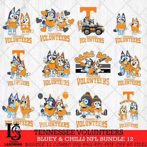 Tennessee Volunteers Bluey & Bingo Bundle 12 SVG Svg Eps Dxf Png File, Bundle NCAA svg, Digital Download, Instant Download