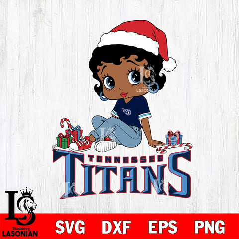 Tennessee Titans Betty Boop Christmas File Cut, NFL SVG DXF EPS PNG PDF File, Digital Download , Criucut , Silhouette