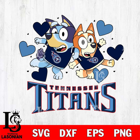 Tennessee Titans Bluey Chilli Heart NFL Svg Eps Dxf Png File, Digital Download, Instant Download
