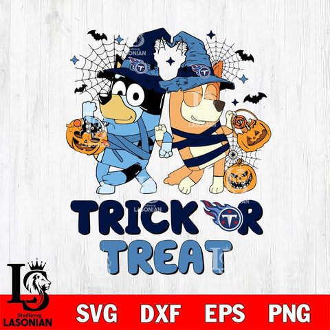 Tennessee Titans Bluey Trick or Treat Halloween 2 Svg Eps Dxf Png File, Digital Download, Instant Download
