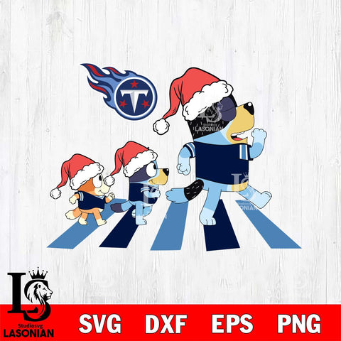 Tennessee Titans Family Bluey Walking Christmas Svg Eps Dxf Png File, Digital Download, Instant Download
