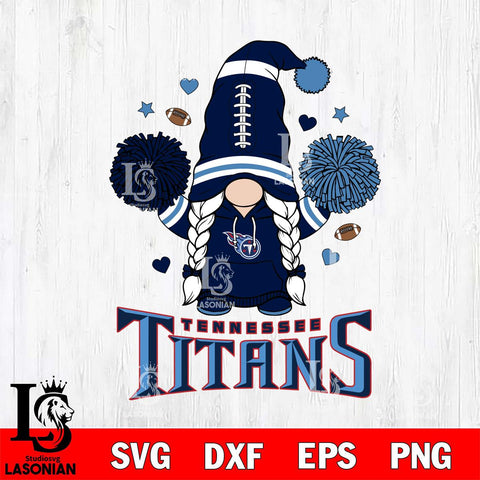 Tennessee Titans Gnome cheerleader File Cut, NFL SVG, Digital Download , CHRISTMAS Criucut , Silhouette