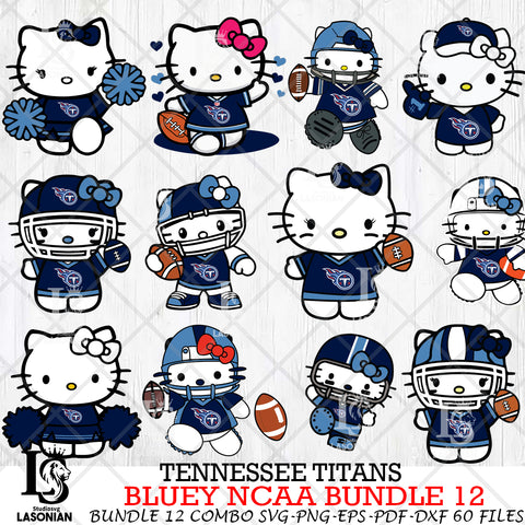 Tennessee Titans Hello Kitty NFL Bundle 12 Svg Eps Dxf Png File, Digital Download, Instant Download