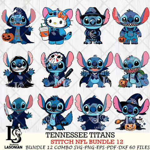Tennessee Titans Stitch Horror Bundle 12 SVG Eps Dxf Png File, Bundle NFL svg, Digital Download, Instant Download