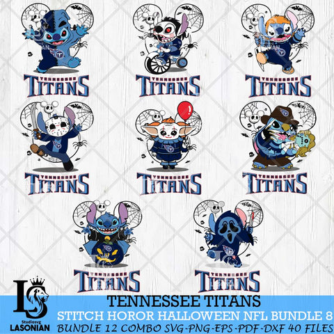 Tennessee Titans Stitch Horror Halloween Bundle 8 Svg Eps Dxf Png File, Digital Download, Instant Download