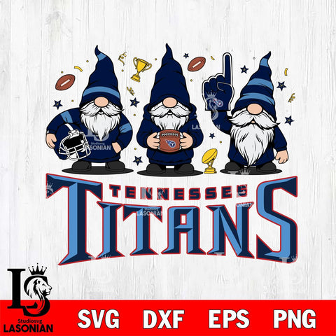 Tennessee Titans Three Gnome FAN File Cut, NFL SVG, Digital Download , CHRISTMAS Criucut , Silhouette