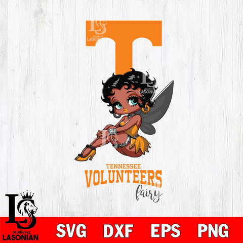 Tennessee Volunteers Beauty Black Fairy Betty Boop, Svg Eps Dxf Png File, Digital Download