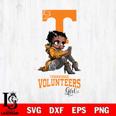 Tennessee Volunteers Beauty Black Fan Girl Football, Svg Eps Dxf Png File, Digital Download