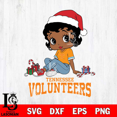 Tennessee Volunteers Betty Boop Christmas File Cut, NCAA SVG DXF EPS PNG PDF File, Digital Download , Criucut , Silhouette